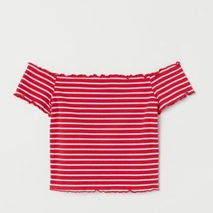 h&m short off the shoulder top